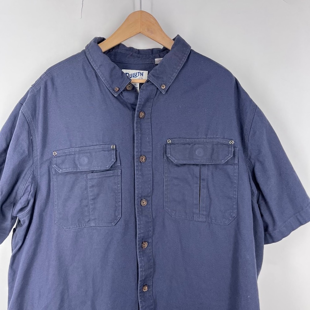 Duluth Trading Co Mens Swinging Fire Hose Button Cotton Short Sleeve Shirt 2XLT - Picture 5 of 13